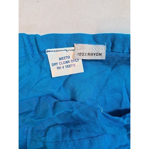 Handmade Blue boho midi skirt adjustable tie waist mirror sequins One Size New - Picture 4 of 15